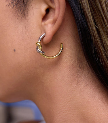 Обеци халки на винт с плетка морски възел