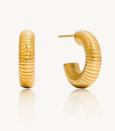 Обеци халки на винт с релефен дизайн