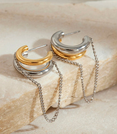 Обеци халки на винт с верижка