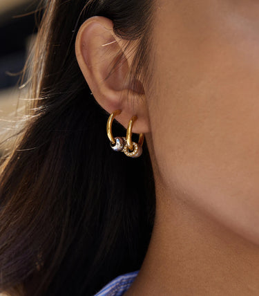 Обеци халки с циркони и топче