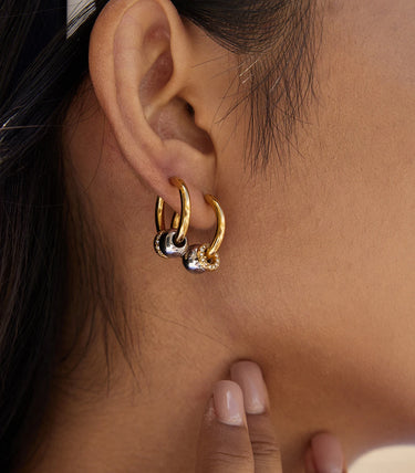 Обеци халки с циркони и топче