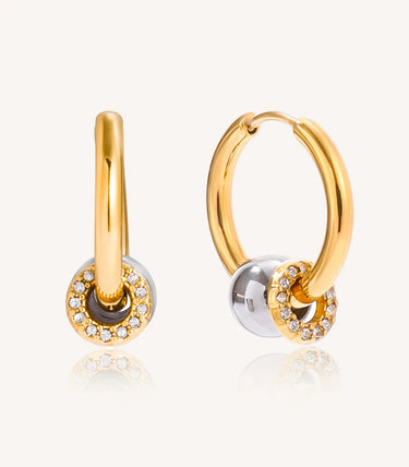 Обеци халки с циркони и топче