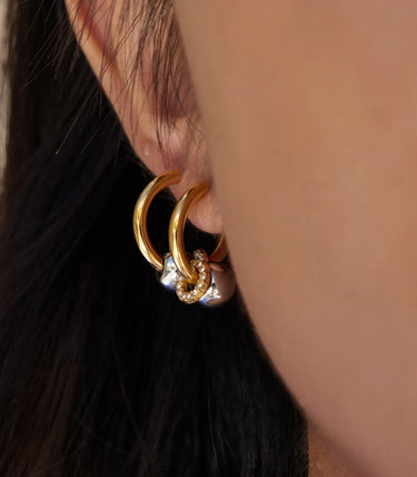 Обеци халки с циркони и топче