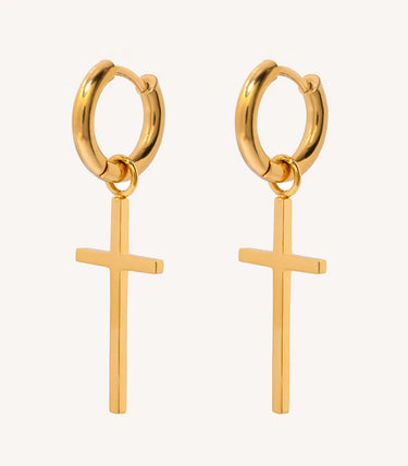 Обеци халки с елемент кръст