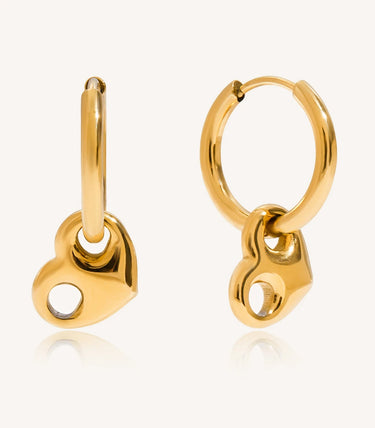 Обеци халки с елемент сърце