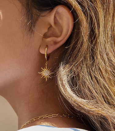 Обеци халки с елемент слънце