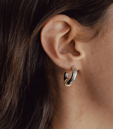 Обеци халки с мини ринг