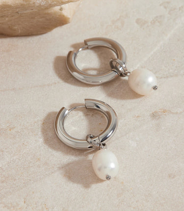 Обеци халки с перли