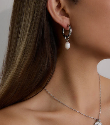 Обеци халки с перли