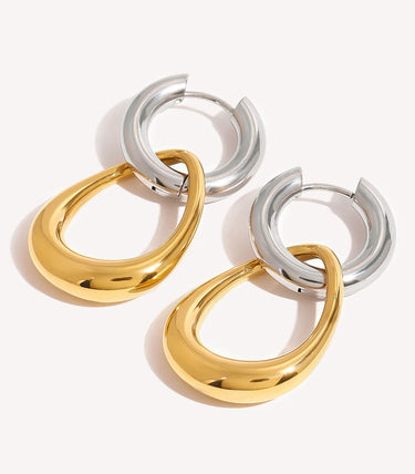 Обеци халки с висящ елипсовиден ринг