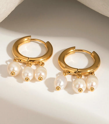 Обеци халки с висящи перли