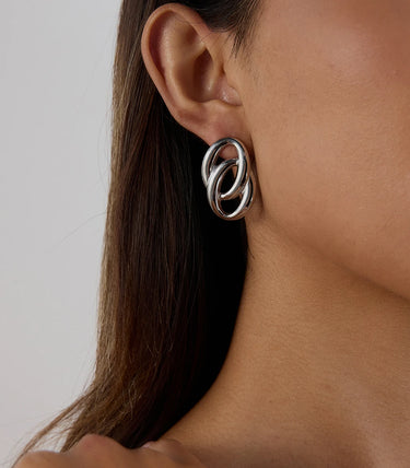 Обеци на винт преплетени рингове