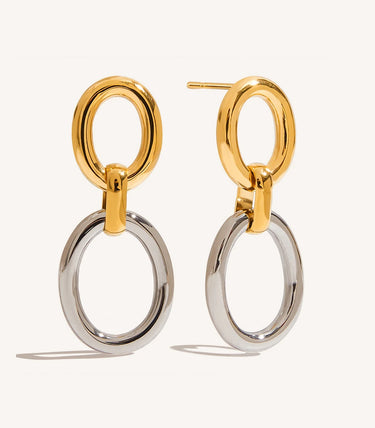 Обеци на винт с двойни овални рингове