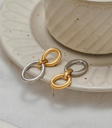 Обеци на винт с двойни овални рингове