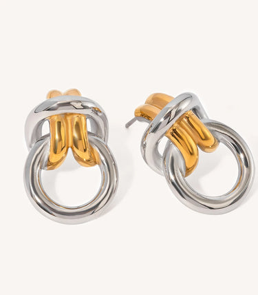 Обеци на винт с двойни вплетени рингове