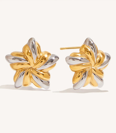 Обеци на винт с флорален дизайн