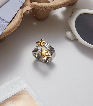 Отворен релефен пръстен със звезди