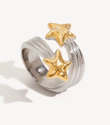 Отворен релефен пръстен със звезди