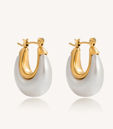 Овални обеци със смола и френска закопчалка