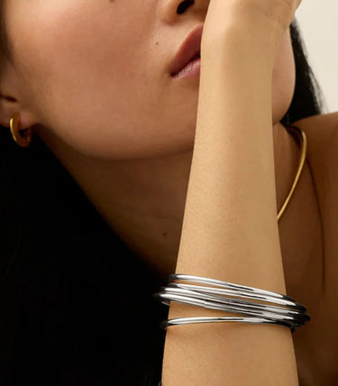 Петорен сет твърди минималистични гривни