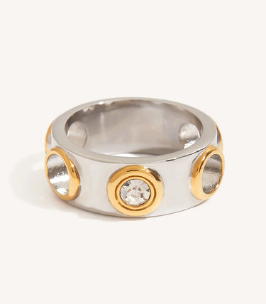 Пръстен халка с бял циркон