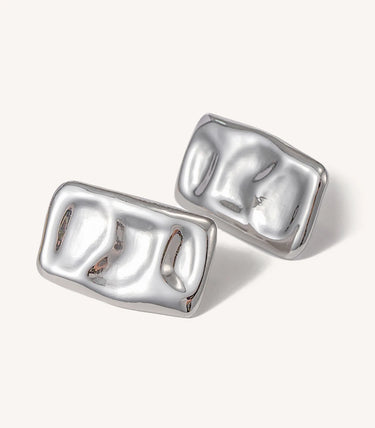 Правоъгълни hammered обеци на винт