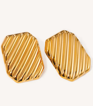 Правоъгълни обеци на винт с релефен дизайн