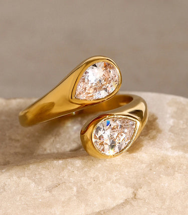 Регулируем drop пръстен с циркони