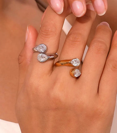 Регулируем drop пръстен с циркони