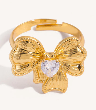 Регулируем пръстен панделка с циркон