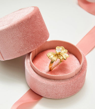 Регулируем пръстен панделка с циркон