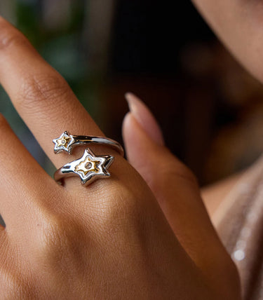 Регулируем пръстен звезди с циркони