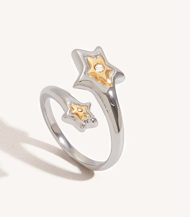 Регулируем пръстен звезди с циркони