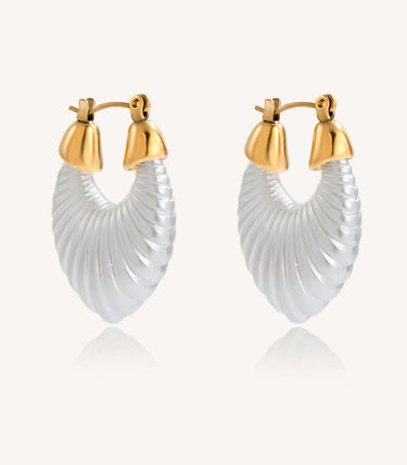 Релефни обеци със смола и френска закопчалка