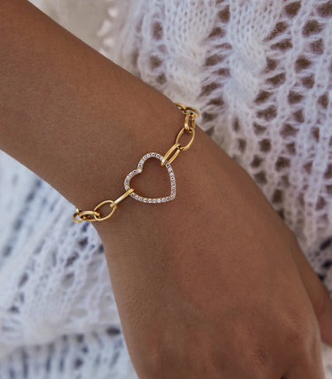 Гривна rope chain и сърце с циркони