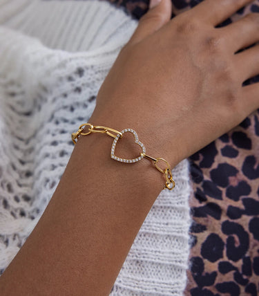 Гривна rope chain и сърце с циркони