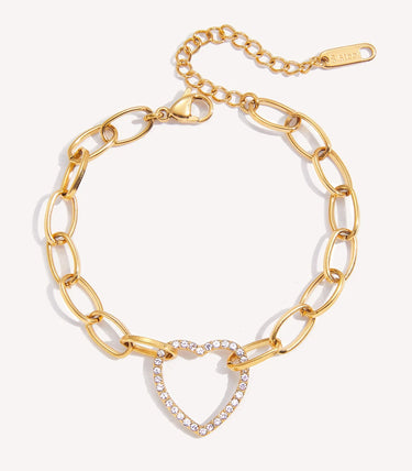 Гривна rope chain и сърце с циркони