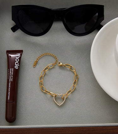 Гривна rope chain и сърце с циркони