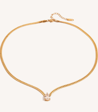 Синджир rope chain и бял циркон