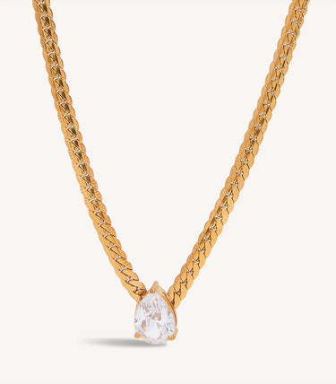 Синджир rope chain и бял циркон