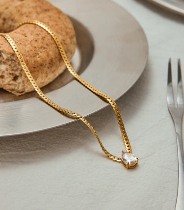 Синджир rope chain и бял циркон