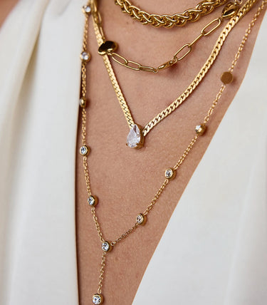 Синджир rope chain и бял циркон