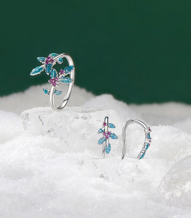 Сребърен комплект „Празничен илекс“