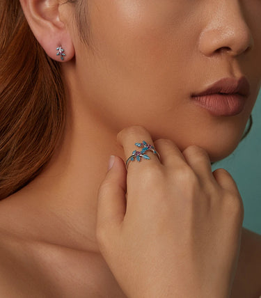 Сребърен комплект „Празничен илекс“