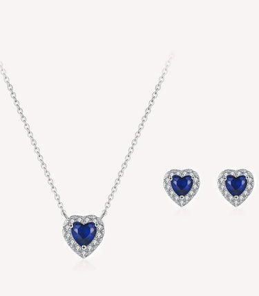 Сребърен комплект „Сапфирена целувка“