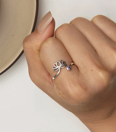 Сребърен пръстен „Цвете на светлината“