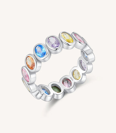 Сребърен пръстен „Цветни блянове“