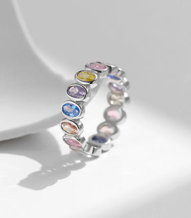 Сребърен пръстен „Цветни блянове“
