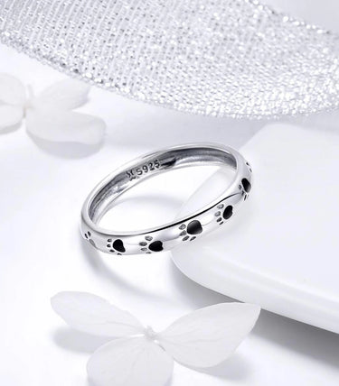 Сребърен пръстен „Любими лапички“