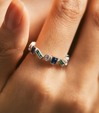 Сребърен пръстен „Мозайка“